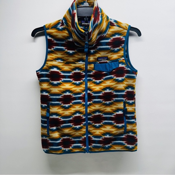 Patagonia Synchilla Aztec print Colorful Patterned Women's Vest size S - Picture 2 of 10